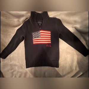 Polo Ralph Lauren USA Flag 1/4 Zip Sweater for boys size S8.